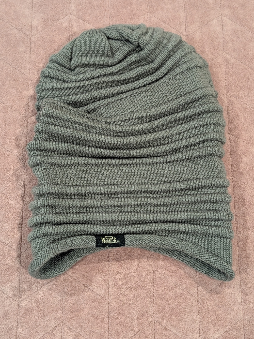 Woolrich Men's Ribbed Knit Beanie in Grey